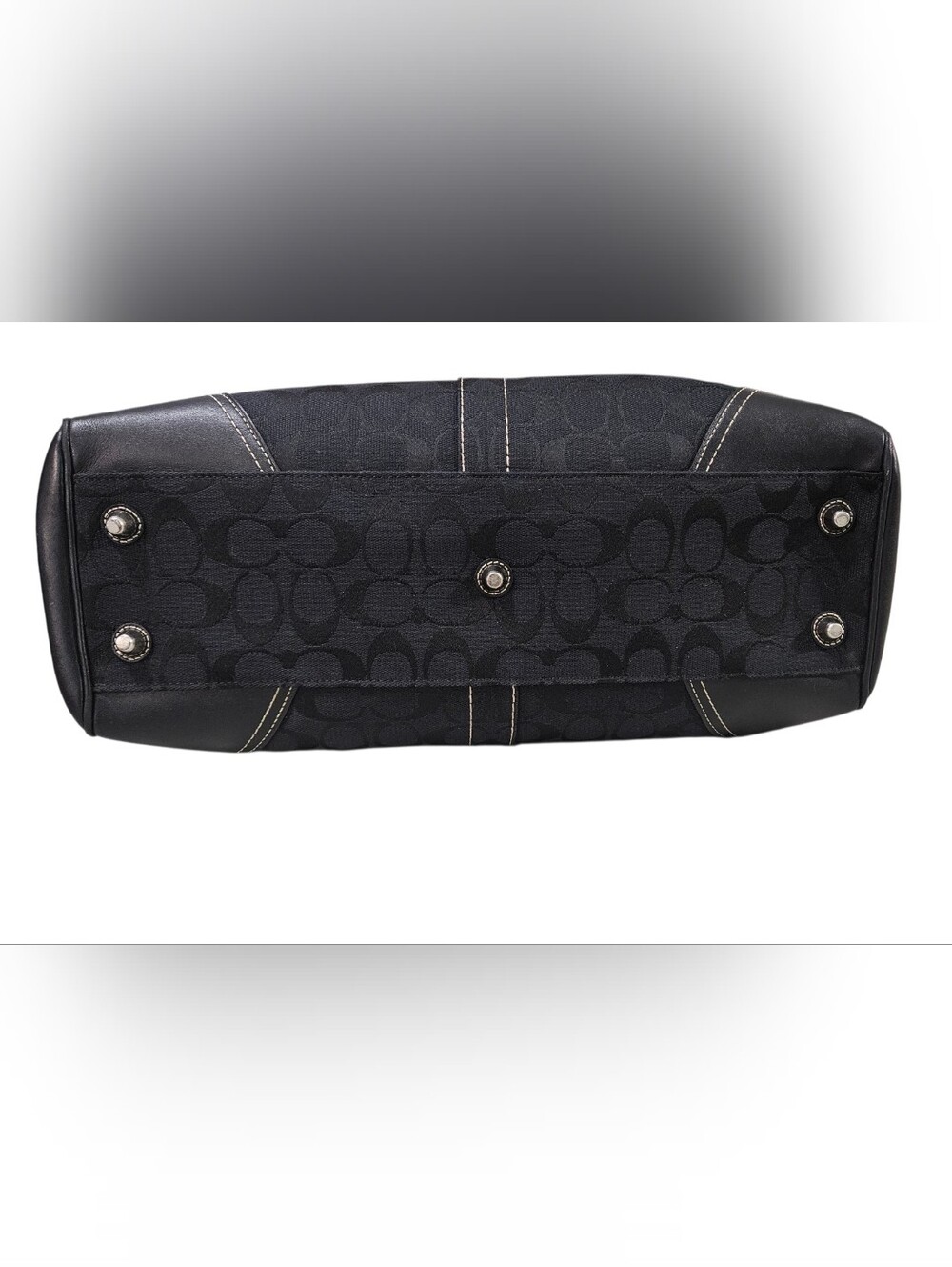 Coach Hampton Vintage 2006 Black Signature Canvas Tote with Silver Hardware - Picture 11 of 15